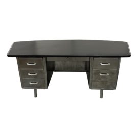 Mid 20th Century Aurora All Steel Equipment Tanker Desk. Original Price: $3,500