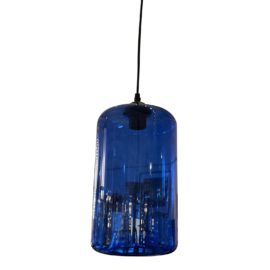 CraftThink Blue Glass Light Pendants, a Pair
