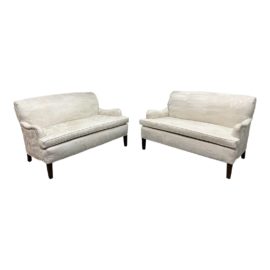 Mid 20th Century Rollback Loveseats, a Pair