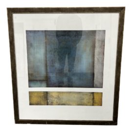 Joel Giovanni Abstract Artpiece With Bronzed Frame