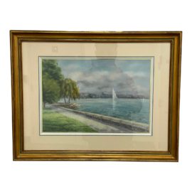 Nicole Clement Custom Framed Watercolor + Signed