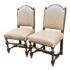 Spanish Revival Style Leather Side Chairs, a Pair