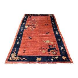 Vintage Asian Wool Area Rug - 6′3″ × 11′6″