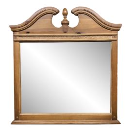 Vintage Stanley Furniture Rusty Pine Pediment Mirror