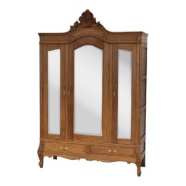 Antique French Mirrored Wardrobe Armoire