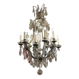 Circa 1810 Antique French 12 Light Crystal Chandelier. Original Price: $13,000