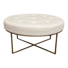 Oly Studio Jonathan Large Leather Ottoman. Original Price: $2,800