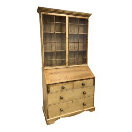 Vintage Two Piece Pine Secretary/Hutch