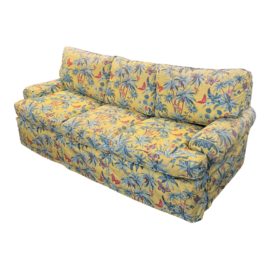 Custom Full Size Sleeper Sofa with Botanical Motif