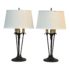 Vintage Style Metal Candleabra Table Lamps, a Pair