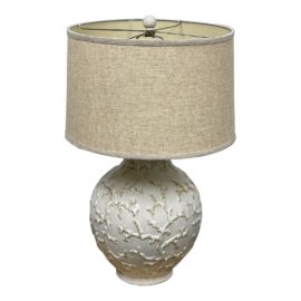 Coastal Style Sand Coral Table Lamp White Ceramic