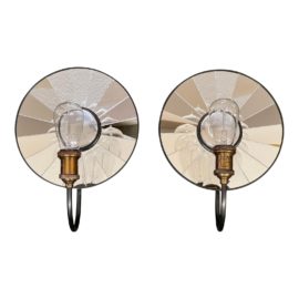 Restoration Hardware Circa 1910 Reflector Filament Antiqued Sconce Wall Sconces, a Pair