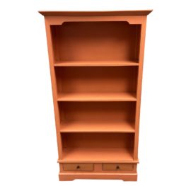 Custom Distressed Apricot Painted Bookshelf