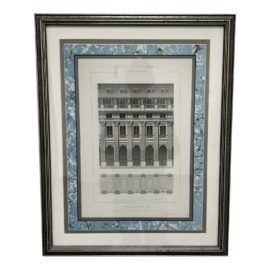 19th Century Cesar Daly French Architecture Engraving Royal Palace - Matted