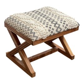Boho Chic Cross Base Ottoman + Stool