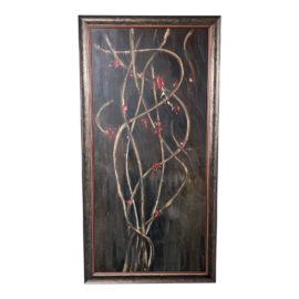 Unsigned Large Contemporary Floral Abstract Oil Painting