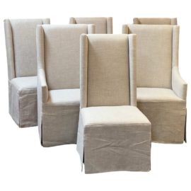 Restoration Hardware Ames Skirted Dining Chair, Set of Six. Original Price: $10,420