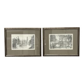 Signed + Numbered Rendered Images of the Canals of Venice, a Set