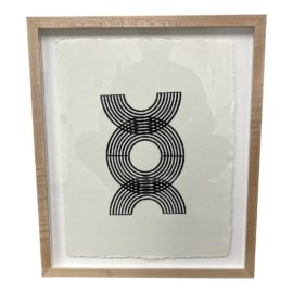 Magnet Woodblock Print in Maple Frame