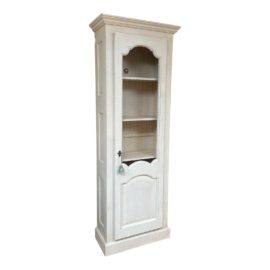 Shabby Chic Slim Locking Bookcase With Wire Inset