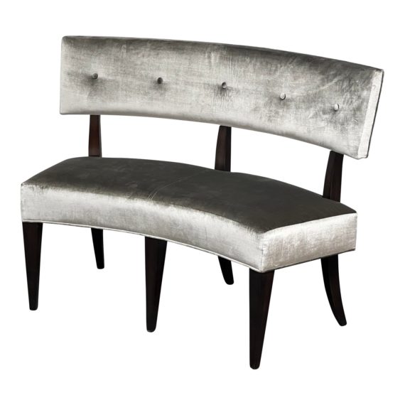 bernhardt-velour-curved-back-dining-bench-5569