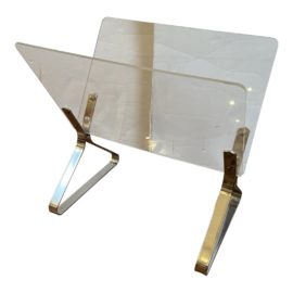 1970's Raymor Chrome + Lucite Magazine Rack