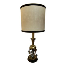 Vintage Brass Floral Table Lamp