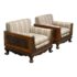 Sweet Home Furnishings Hand Carved Teak Wood Lounge Chairs From Thailand, a Pair