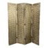 Horchow Showroom Four Panel Gold + Silver Screen Divider
