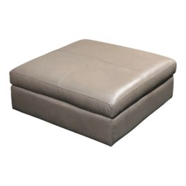 Crate & Barrel Lavista Smoke Gray Leather Ottoman. Original Price: $1,399