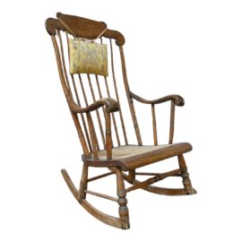 Antique Oak Boston Spindle Back Rocking Chair