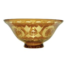 Antique Egermann Bohemian Czech Republic Amber Clear Bowl