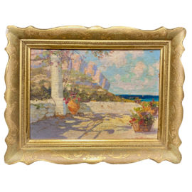 Antique Italian Miniature Original Paintings Gilt Framed