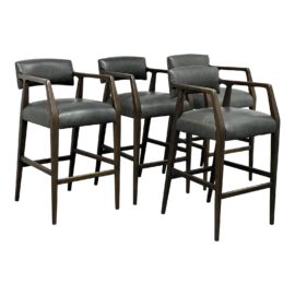 Tyler Leather Barstools From Hd Buttercup, Set of Four. Original Price: $2,440