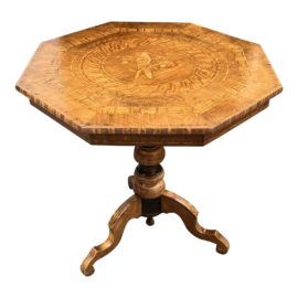 Antique Biedermeier Inlaid Accent Table