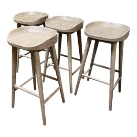 Restoration Hardware 1950's Danish Bar Stools, Set of Four. Original Price: $2,308