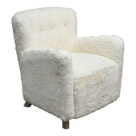NEW The Perry Ivory Shearling Chair. Original Price: $3,750