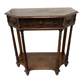 Antique Oak Gothic Renaissance Style Console Table