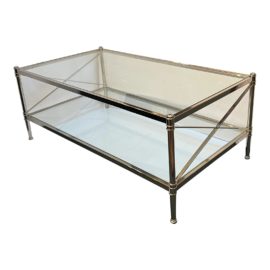 Ethan Allen Polished Nickel Coffee Table. Original Price: $1,200