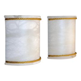 The Basic Source Large Alabaster Sconces, a Pair