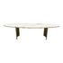 Custom Design Oval Carrera Marble Table Top + Custom Brass Base