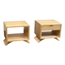 Thomas Moser Vita Cube Maple Side Tables, a Pair. Original Price: $5,500