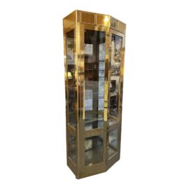 Mastercraft Style Brass + Glass Display Cabinet. Original Price: $2,200