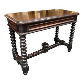 Antique French Barley Twist Library + Console Table. Original Price: $450