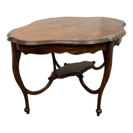 Vintage Medallion Shape Wood Occasional Side Table