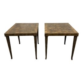 Baker Furniture Vintage Wood Side Tables, Pair