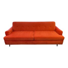 NEW Custom Mid Century Style Tufted Queen Size Sleeper Sofa. Original Price: $3,450