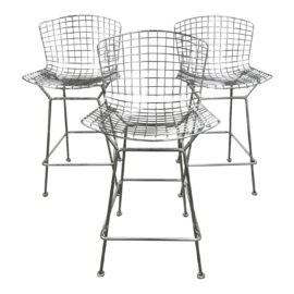 Knoll Harry Bertoia Counter Stools, Set of Three. Original Price: $4,719