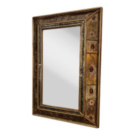 Vintage Painted Glass Frame Wall Mirror