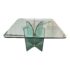 Post Modern Pace Collection Style Modern Square Glass + Brass Table